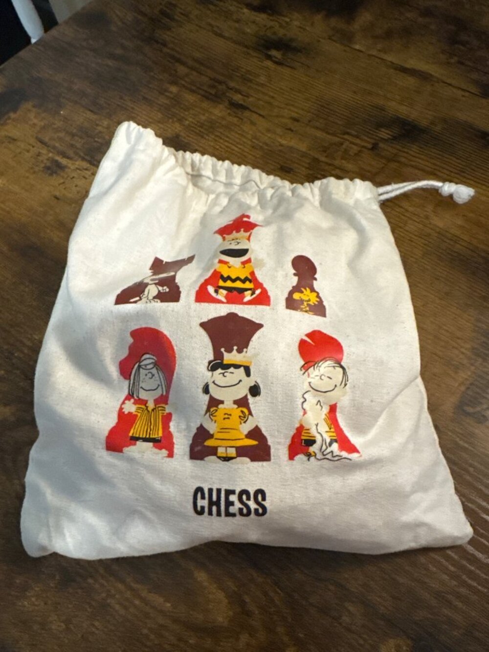 Rare Vintage Hallmark Peanuts 32 Piece Wooden Chess Set COMPLETE